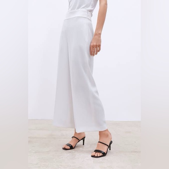 Zara High Waist Wide Leg Culotte Pants Trousers - Picture 2 of 5